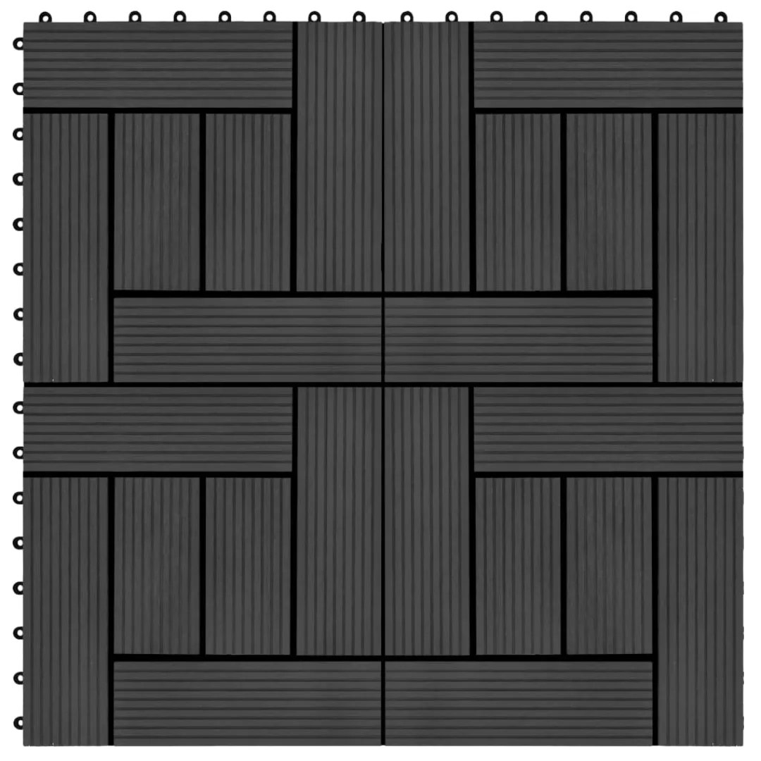 Terrassenfliesen 11 Stück Wpc 30 X 30 Cm 1 Qm Schwarz günstig online kaufen