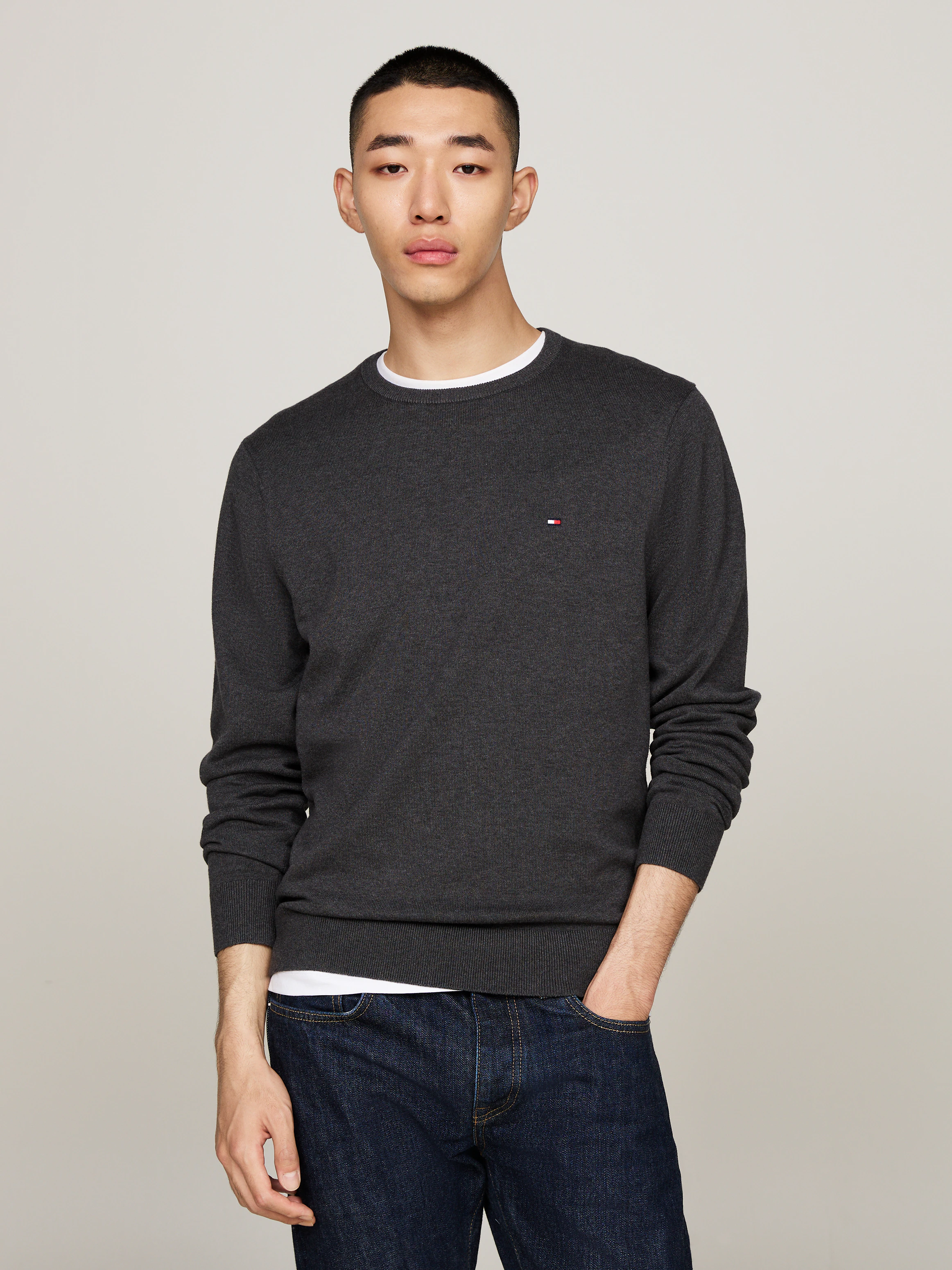 Tommy Hilfiger Rundhalspullover "ESSENTIAL COTTON CREW NECK" günstig online kaufen