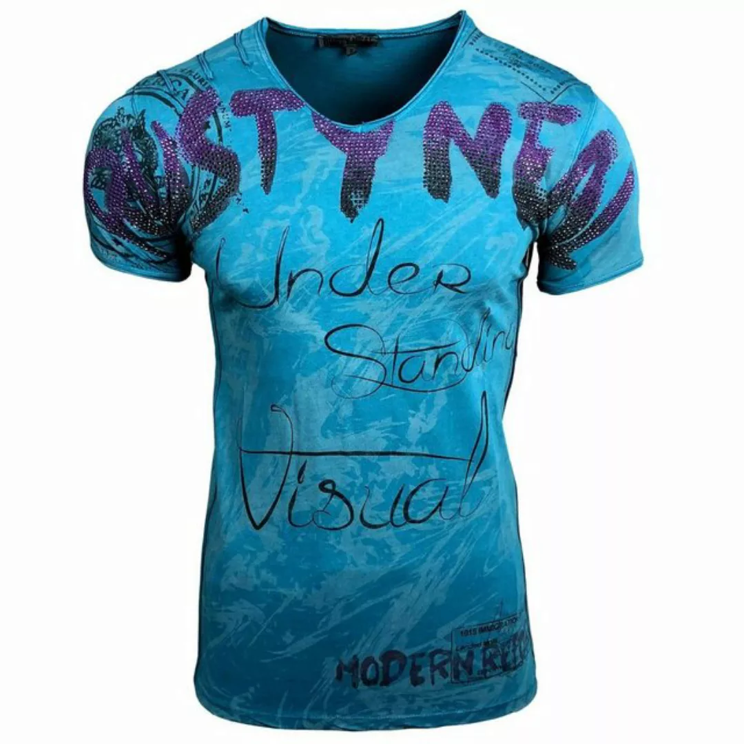 Rusty Neal V-Shirt mit extravagantem Front-Druck günstig online kaufen