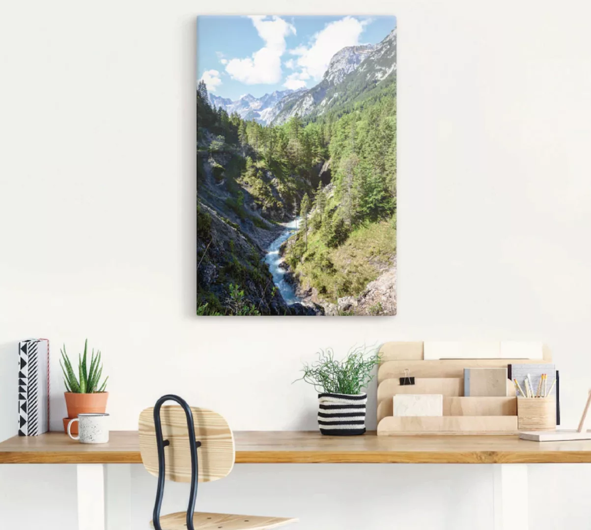 Artland Wandbild »Fluss schlängelt sich durch Tal«, Berge, (1 St.) günstig online kaufen