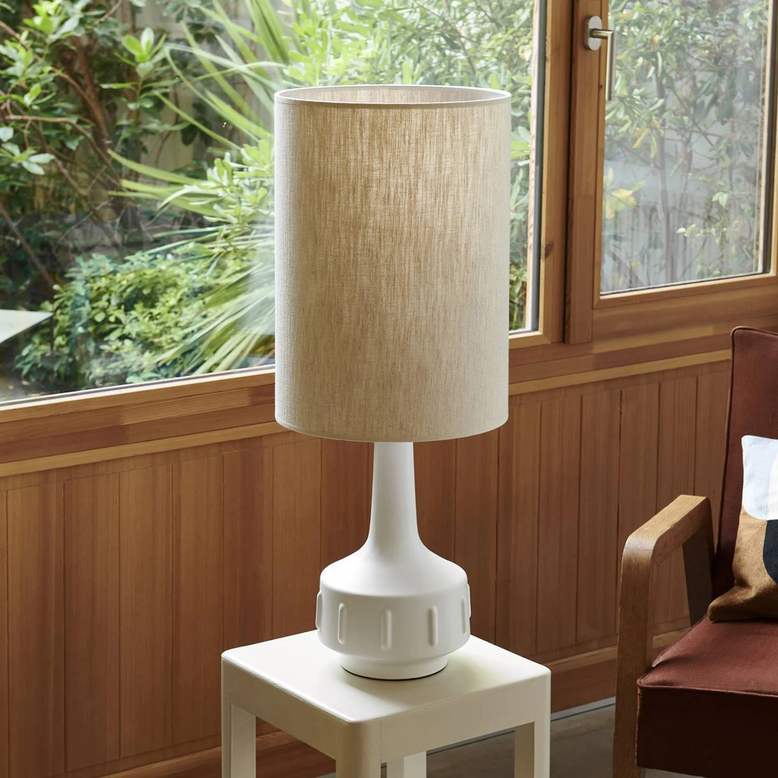 MARKET SET Tischlampe Jimmy, weiß/beigefarben, Höhe 83 cm günstig online kaufen