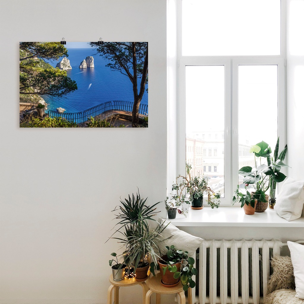 Artland Wandbild »Faraglione-Felsen auf Capri, Italien«, Meer Bilder, (1 St günstig online kaufen