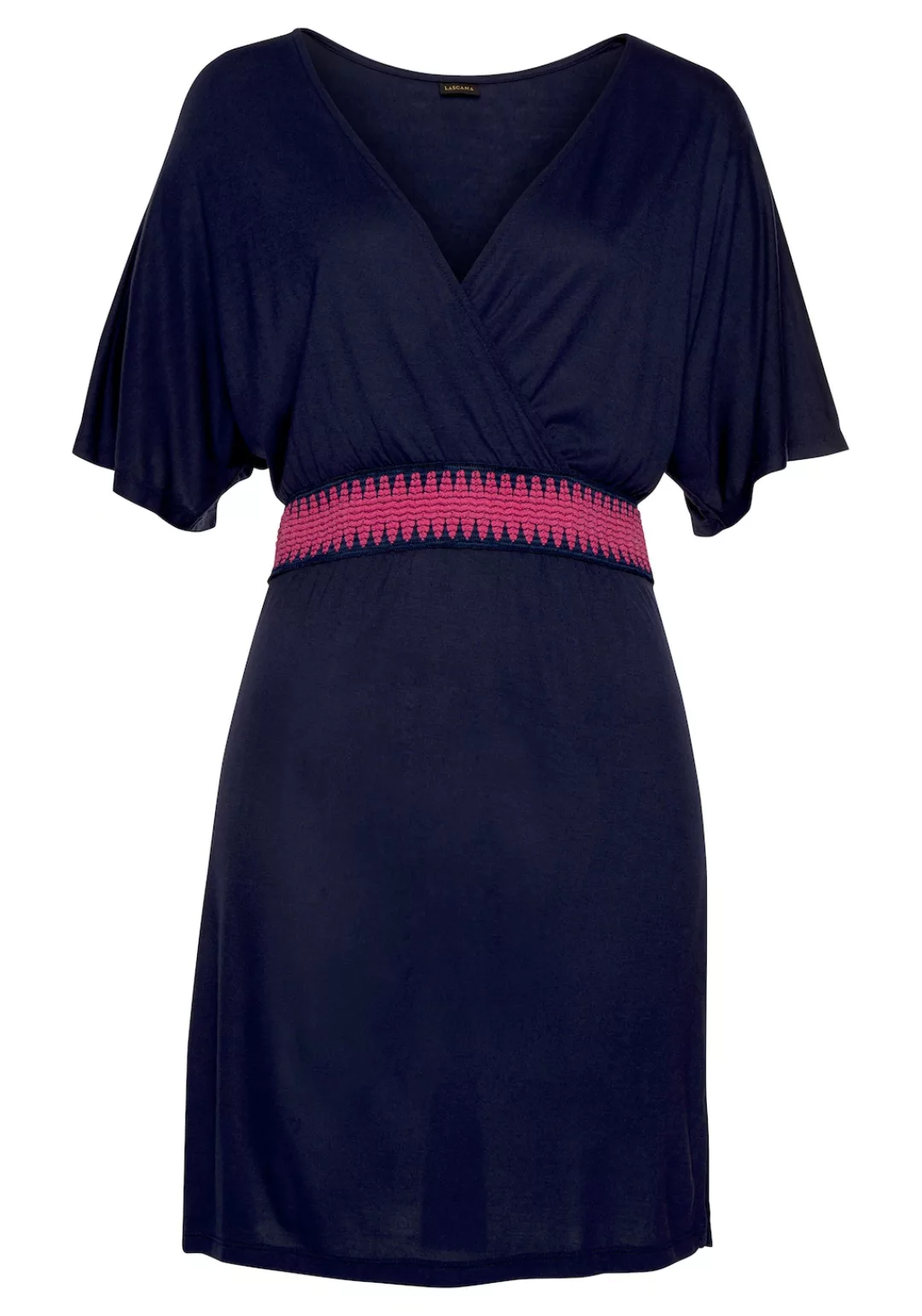 LASCANA Jerseykleid mit breitem Bund, Sommerkleid in Wickeloptik, Strandkle günstig online kaufen