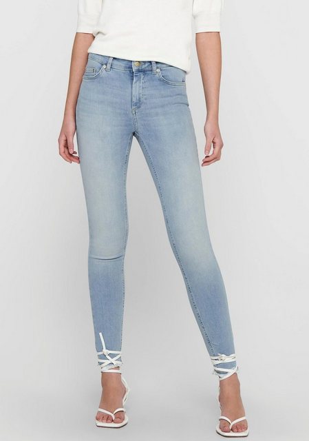 Only Damen Jeans ONLBLUSH LIFE MID SK RAW AK REA306 - Skinny Fit - Blau Lig günstig online kaufen