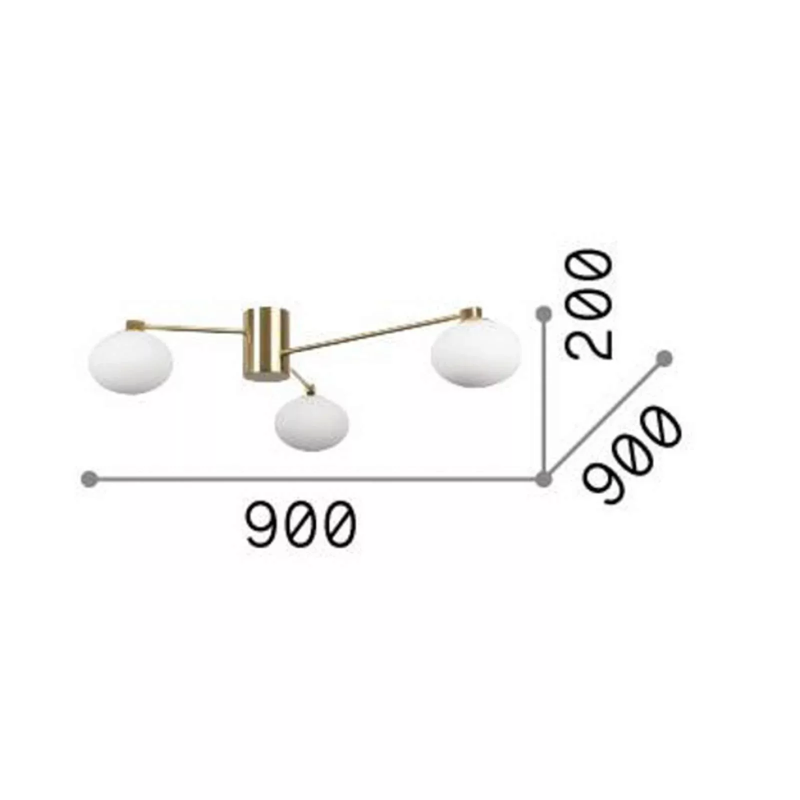 Ideal Lux Deckenleuchte Hermes, weiß, 90 cm, 3-flammig, Glas günstig online kaufen