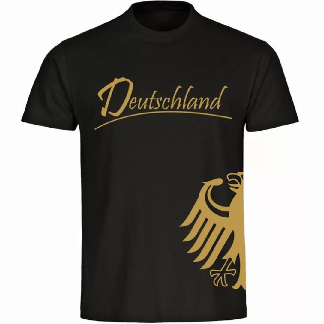 multifanshop T-Shirt Herren Deutschland - Adler seitlich Gold - Männer günstig online kaufen