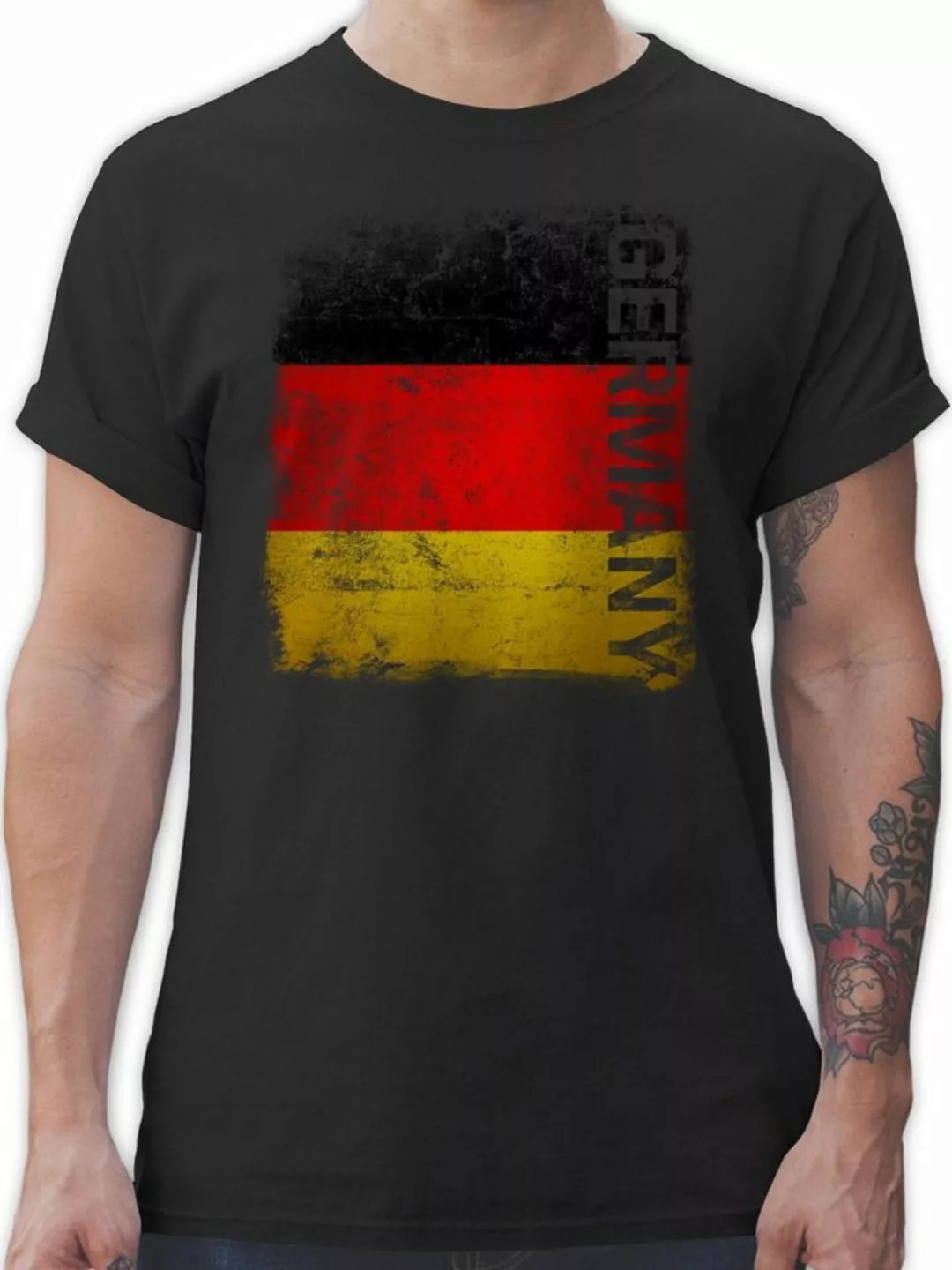 Shirtracer T-Shirt Germany Vintage Flagge 2024 Fussball EM Fanartikel günstig online kaufen