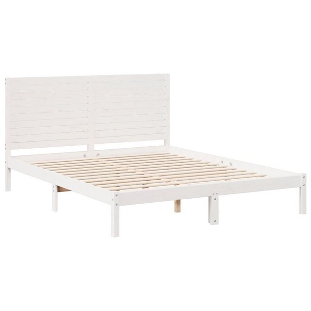 vidaXL Bett, Massivholzbett Extra Lang ohne Matratze Weiß 160x220 cm günstig online kaufen