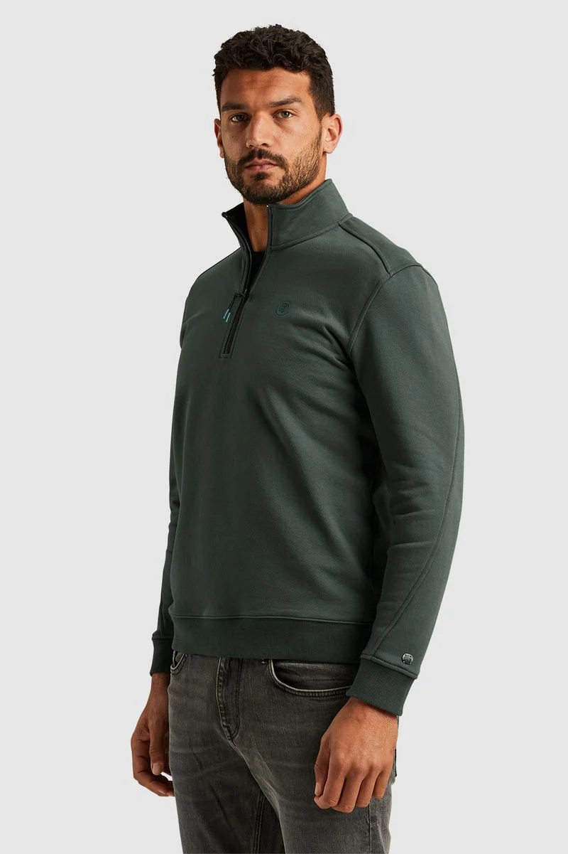 Cast Iron Half Zip Pullover Grün - Größe S günstig online kaufen