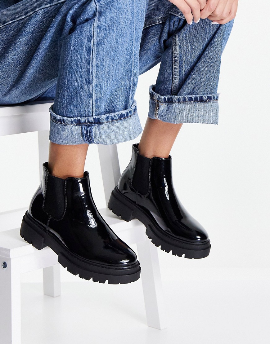 Glamorous – Chelsea-Stiefel mit dicker Sohle in Schwarz günstig online kaufen