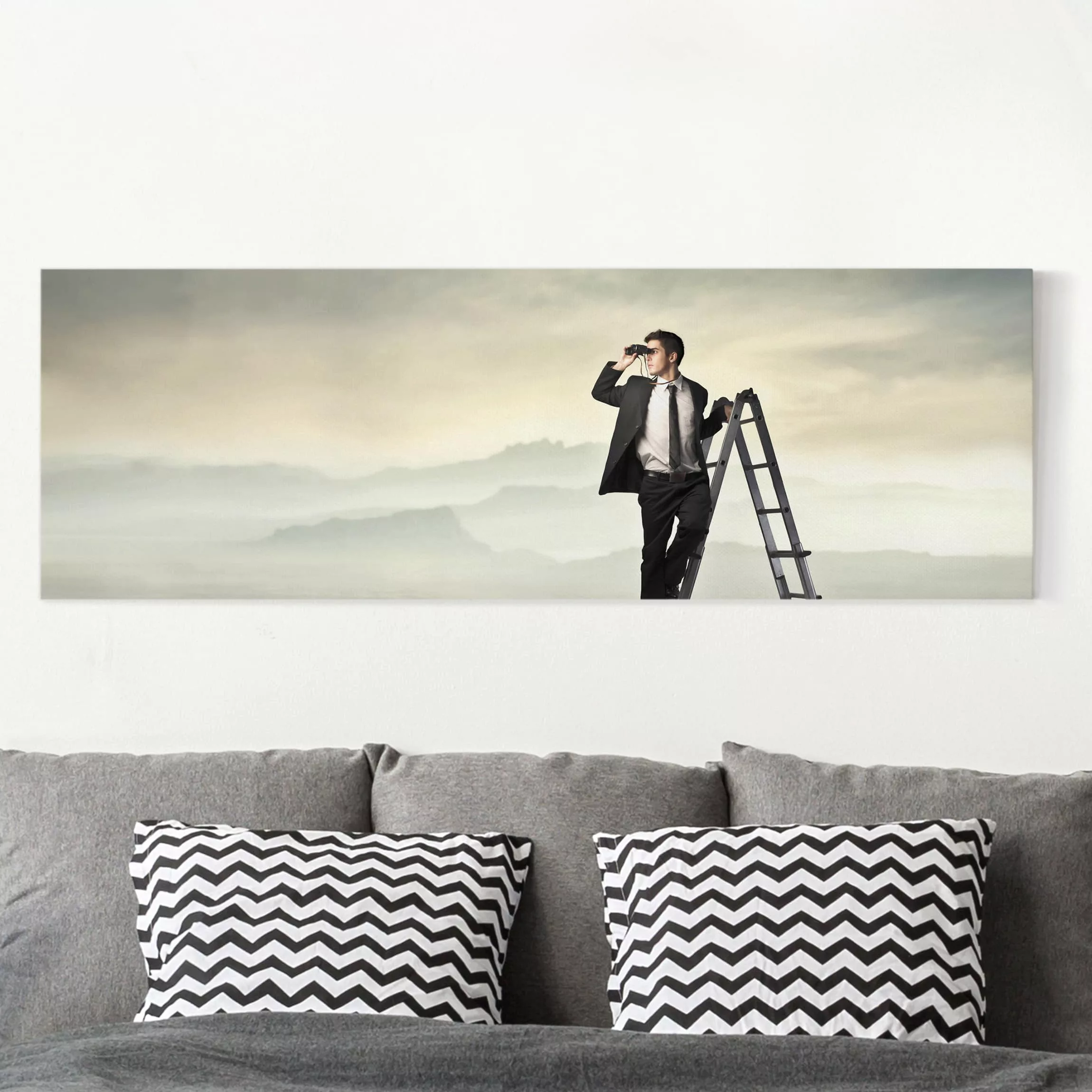 Leinwandbild Portrait - Panorama Späher günstig online kaufen