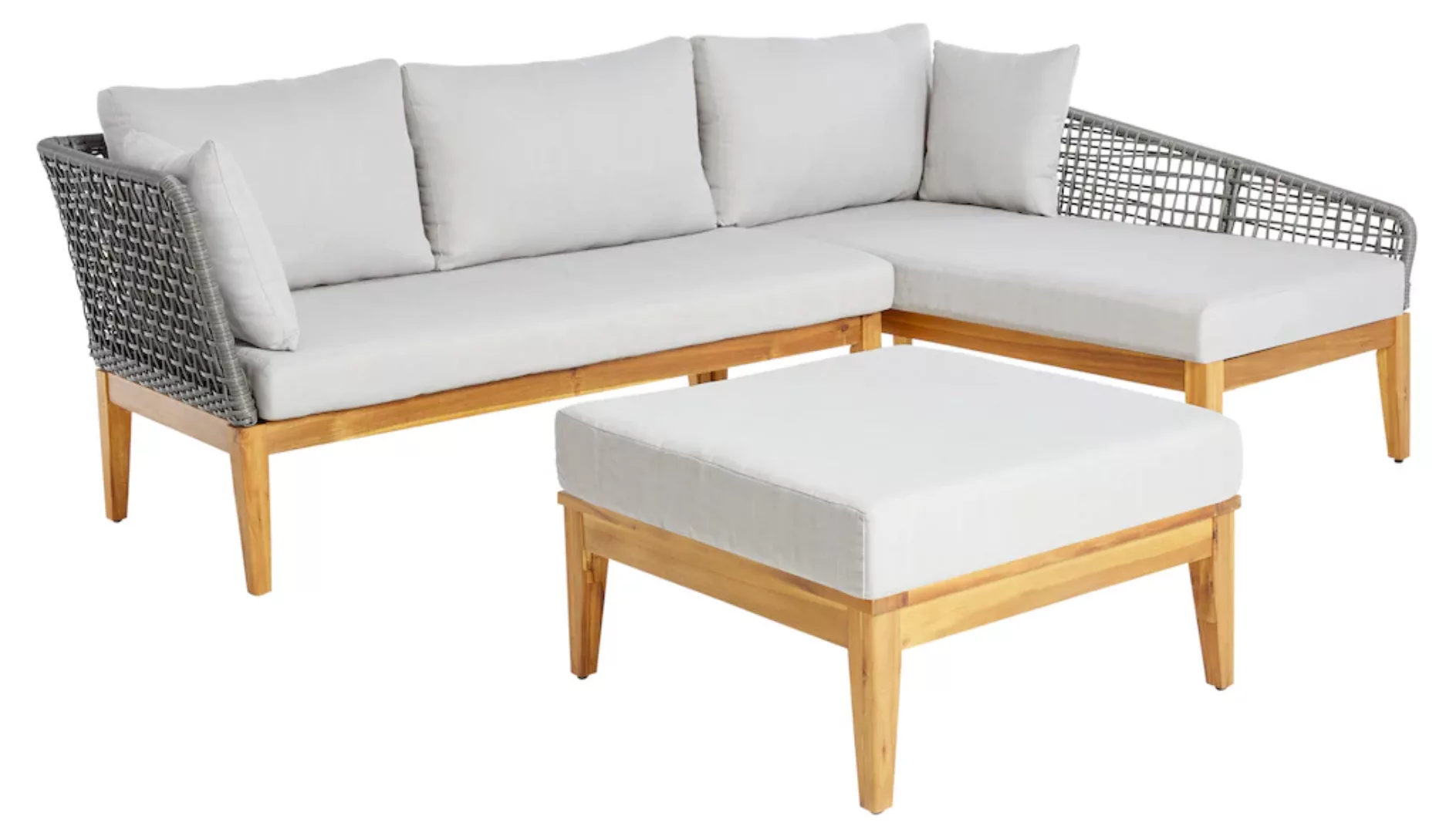 Timbers Gartenlounge-Set "Sunnyvale", (Set, 3 tlg., 2x Sofa, 1x Tisch/Hocke günstig online kaufen