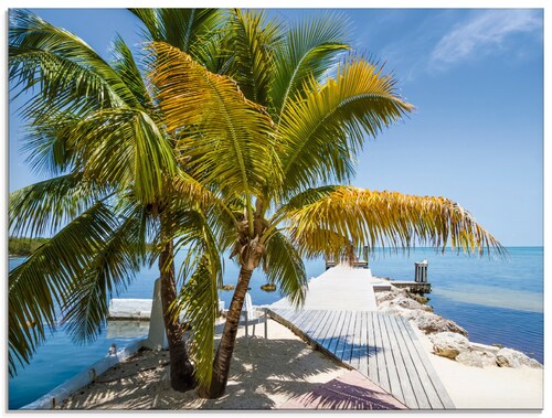 Artland Glasbild "Florida Keys Himmlischer Blick", Strand, (1 St.), in vers günstig online kaufen