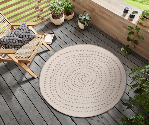 NORTHRUGS Teppich »Bali«, rund, 5 mm Höhe, In-& Outdoor, Wetterfest, Balkon günstig online kaufen