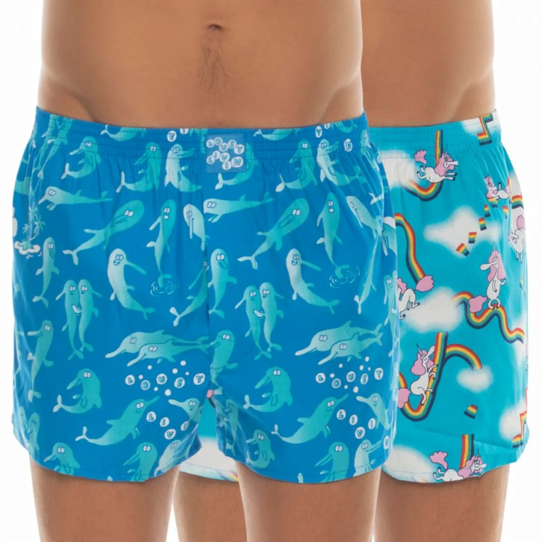 Lousy Livin 2-er Set Boxershorts Blau mit Motiv günstig online kaufen