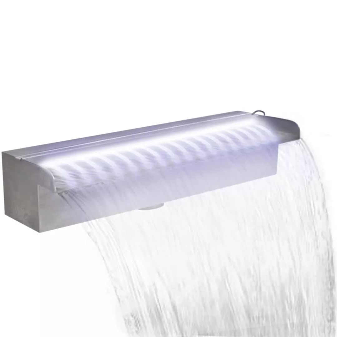 Pool-wasserfall Fontene Mit Leds Rechteckig Edelstahl 45 Cm günstig online kaufen