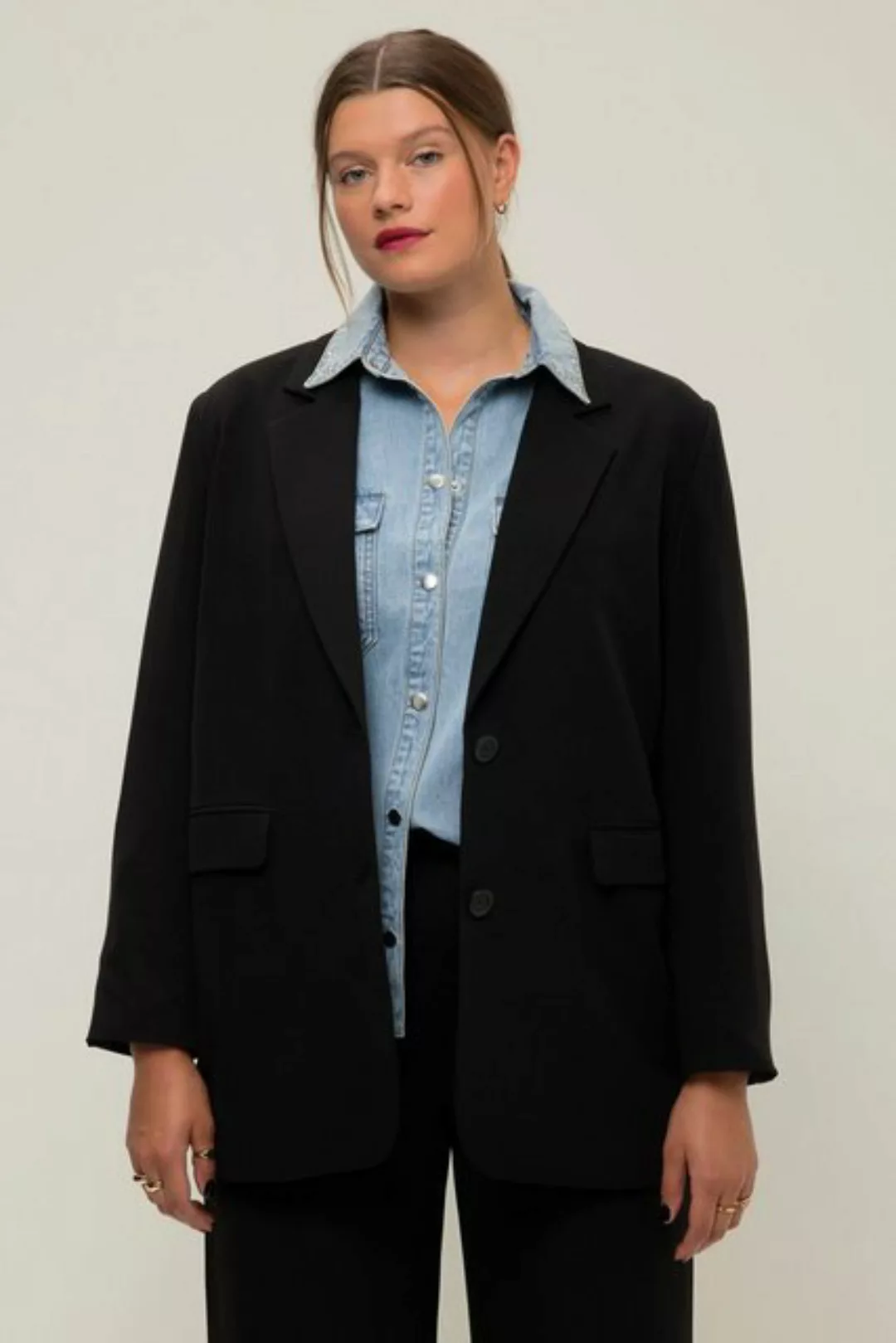 Studio Untold Blusenblazer Oversized-Blazer Revers Langarm günstig online kaufen