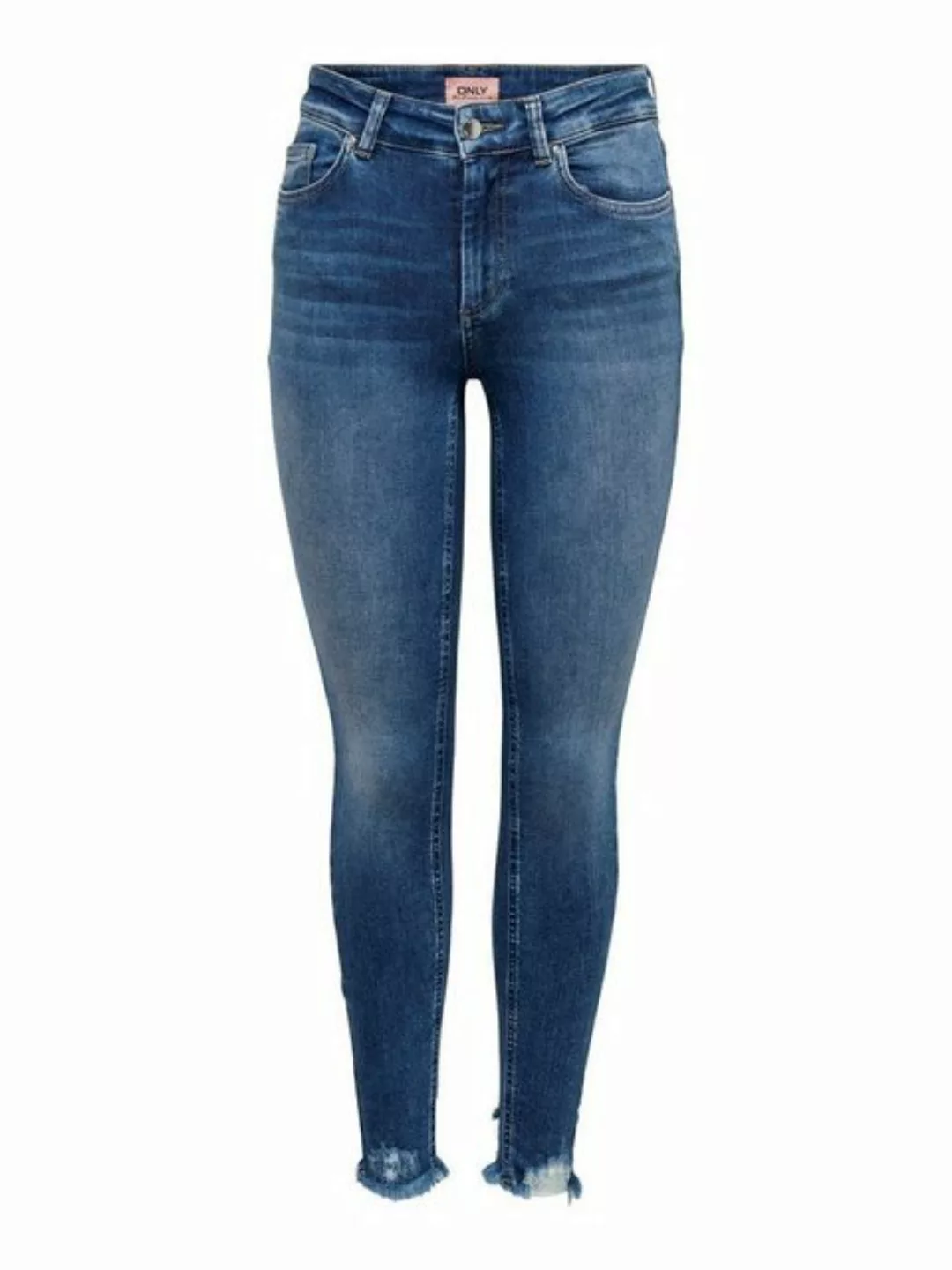 Only Damen Jeans ONLBLUSH LIFE MIDSK ANKRAW REA12187 - Skinny Fit - Blau - günstig online kaufen