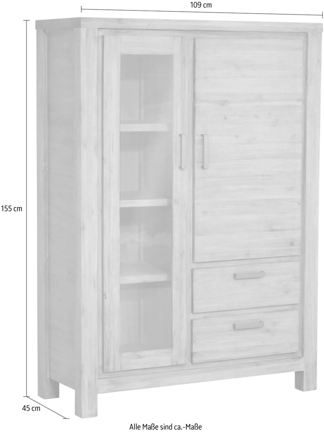 Gutmann Factory Vitrine "Tunis", Höhe 155 cm günstig online kaufen