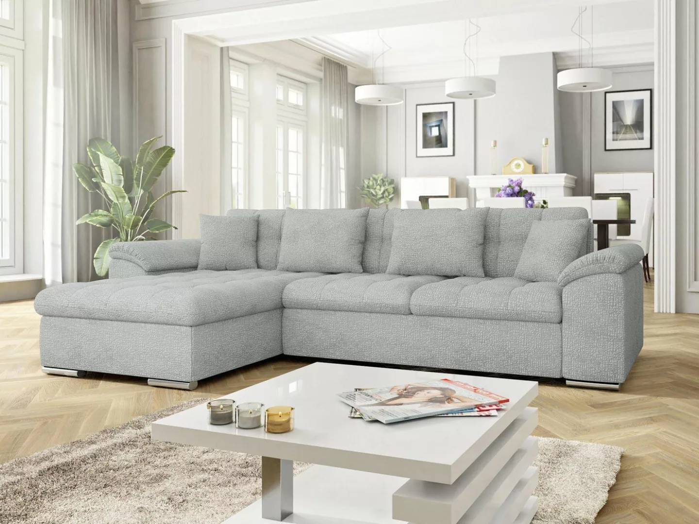 MIRJAN24 Ecksofa Diana Premium, mit Bettkasten und Schlaffunktion, Kissen-S günstig online kaufen