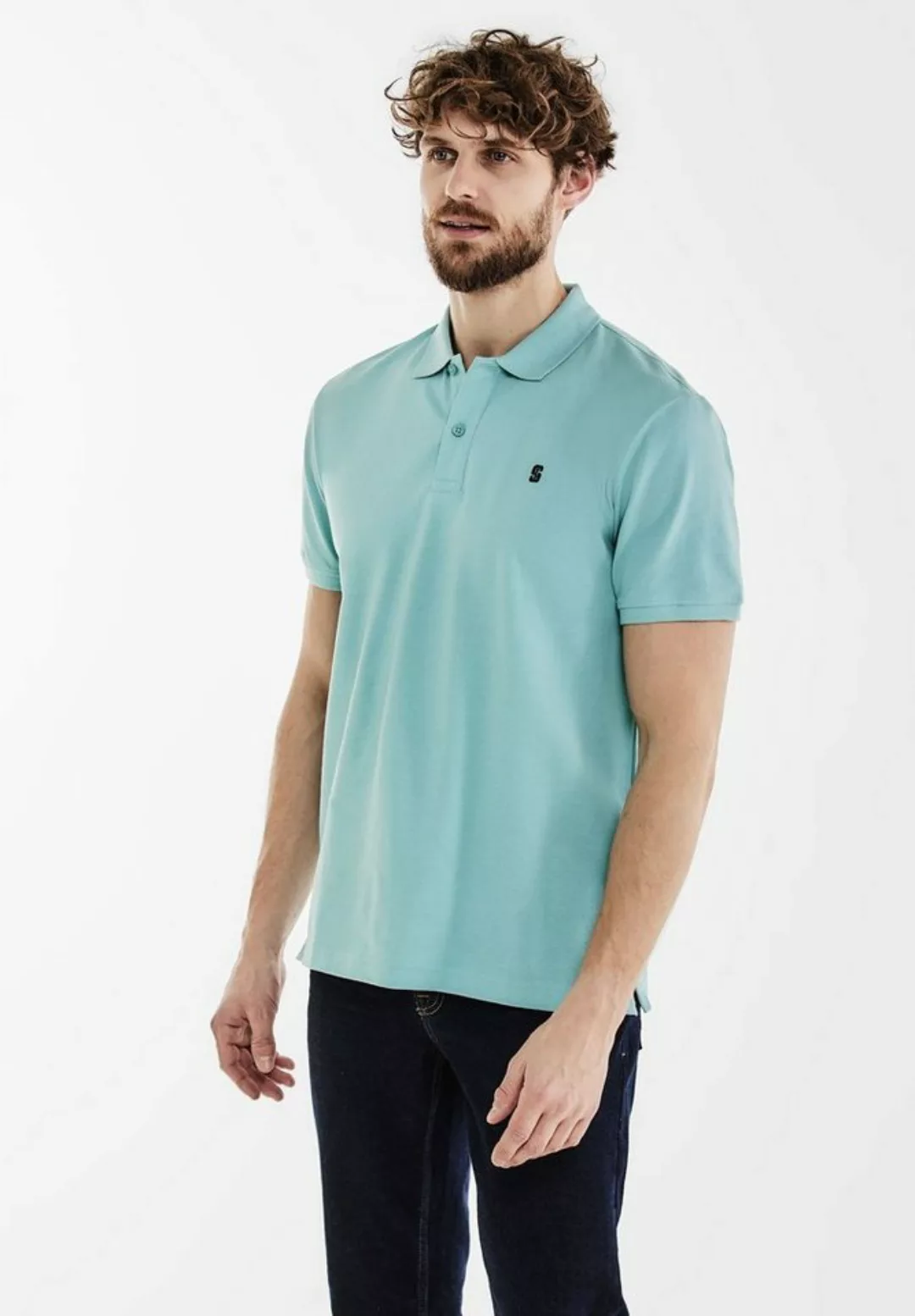 STREET ONE MEN Poloshirt in Unifarbe günstig online kaufen