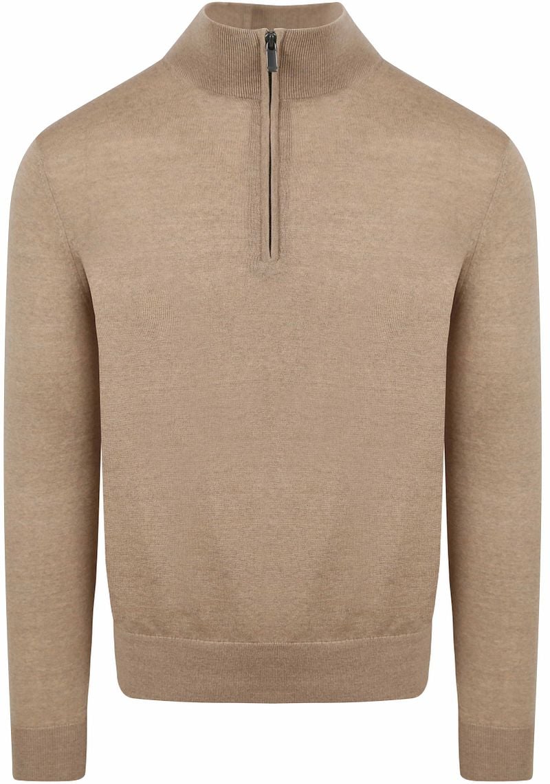 Suitable Merino Half Zip Pullover Beige - Größe 3XL günstig online kaufen