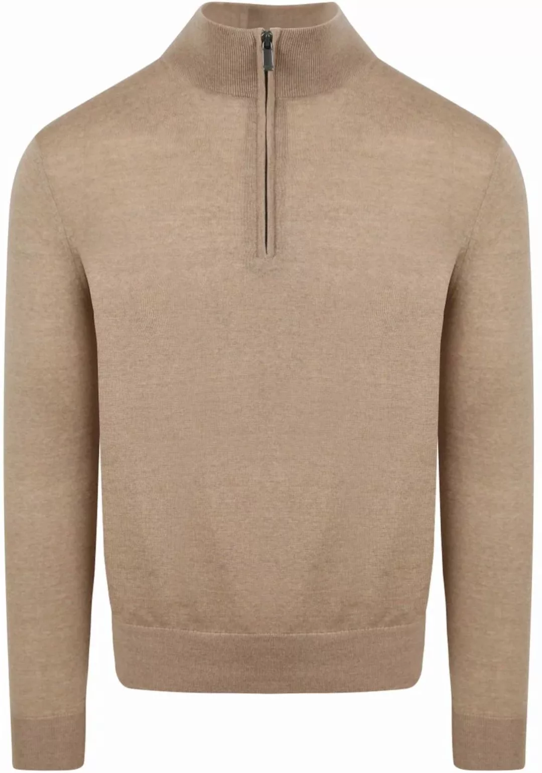 Suitable Merino Half Zip Pullover Beige - Größe S günstig online kaufen