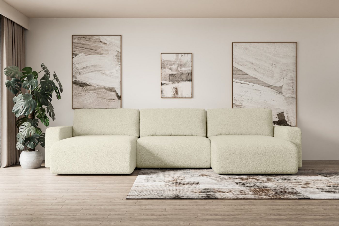 ALTDECOR Wohnlandschaft KLEEA-U, Couch mit Schlaffunktion, Wohnzimmer - Woh günstig online kaufen