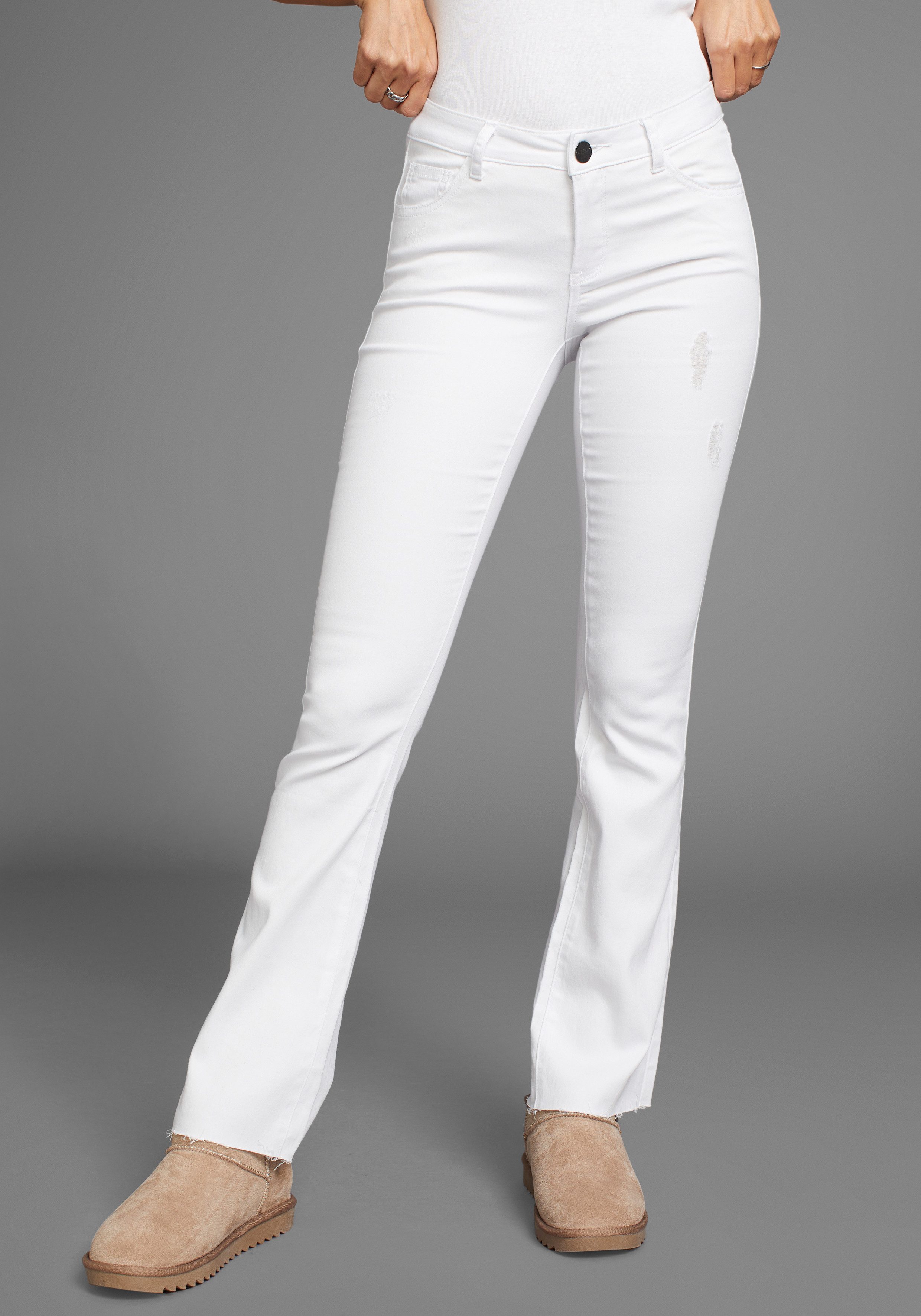 Arizona Bootcut-Jeans Ultra-Stretch ausgestellte Beinform, modischer günstig online kaufen