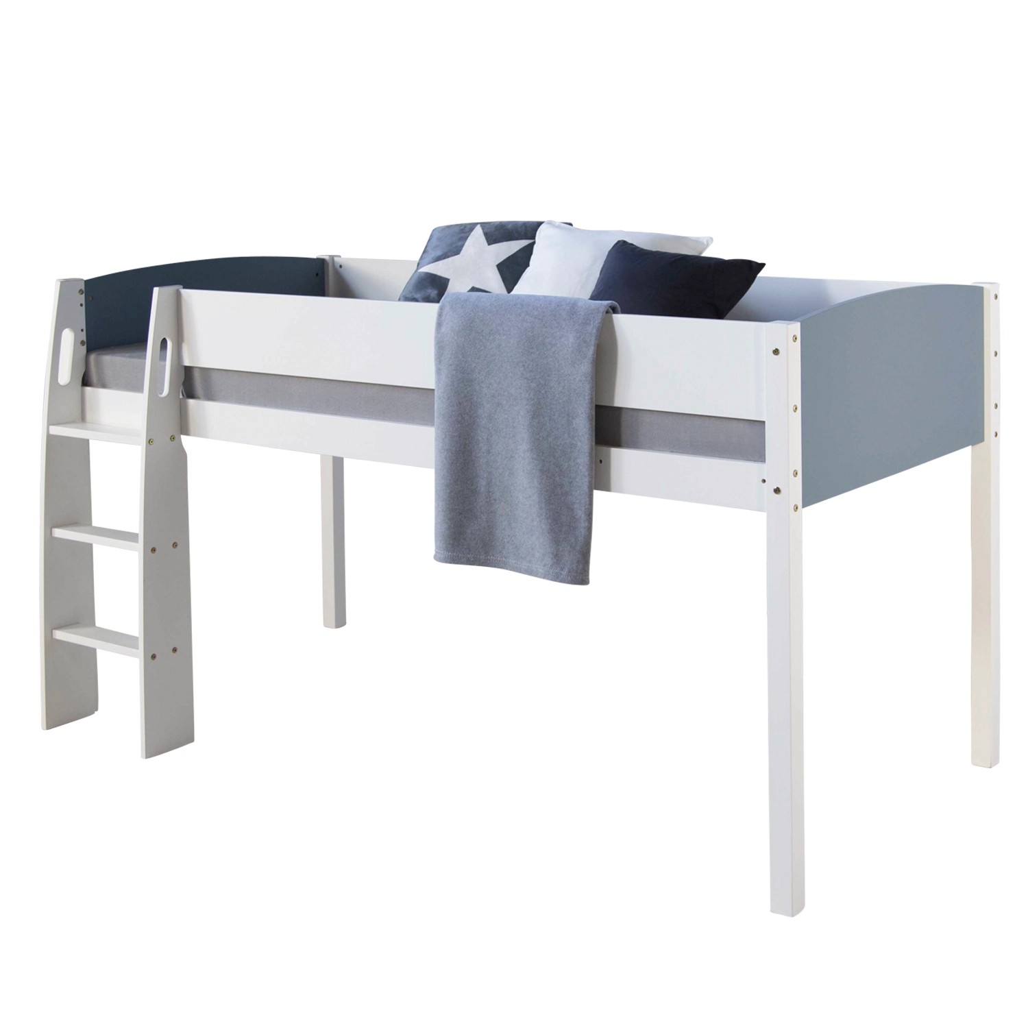 Homestyle4u Hochbett 90x200 Kinderbett Weiß Leiter günstig online kaufen