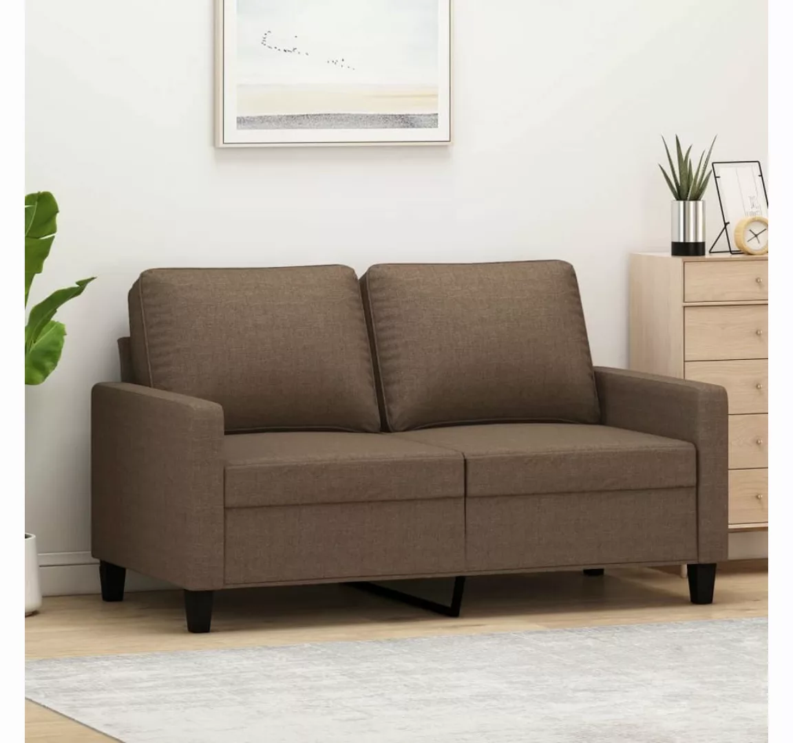 vidaXL Sofa, 2-Sitzer-Sofa Braun 120 cm Stoff günstig online kaufen