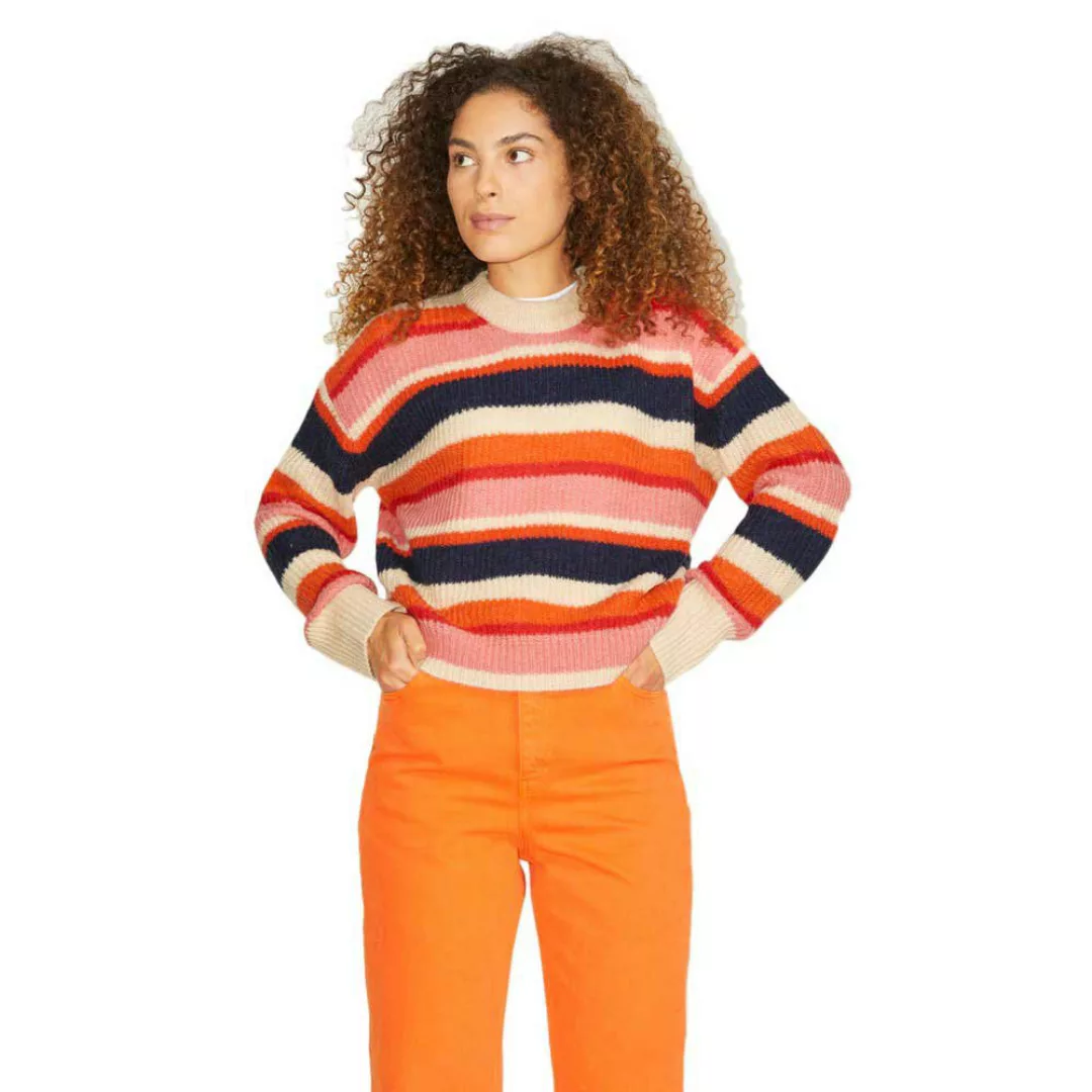 Jjxx Ember Fluffy Stripe Rundhalsausschnitt Sweater XS Navy Blazer / Stripe günstig online kaufen