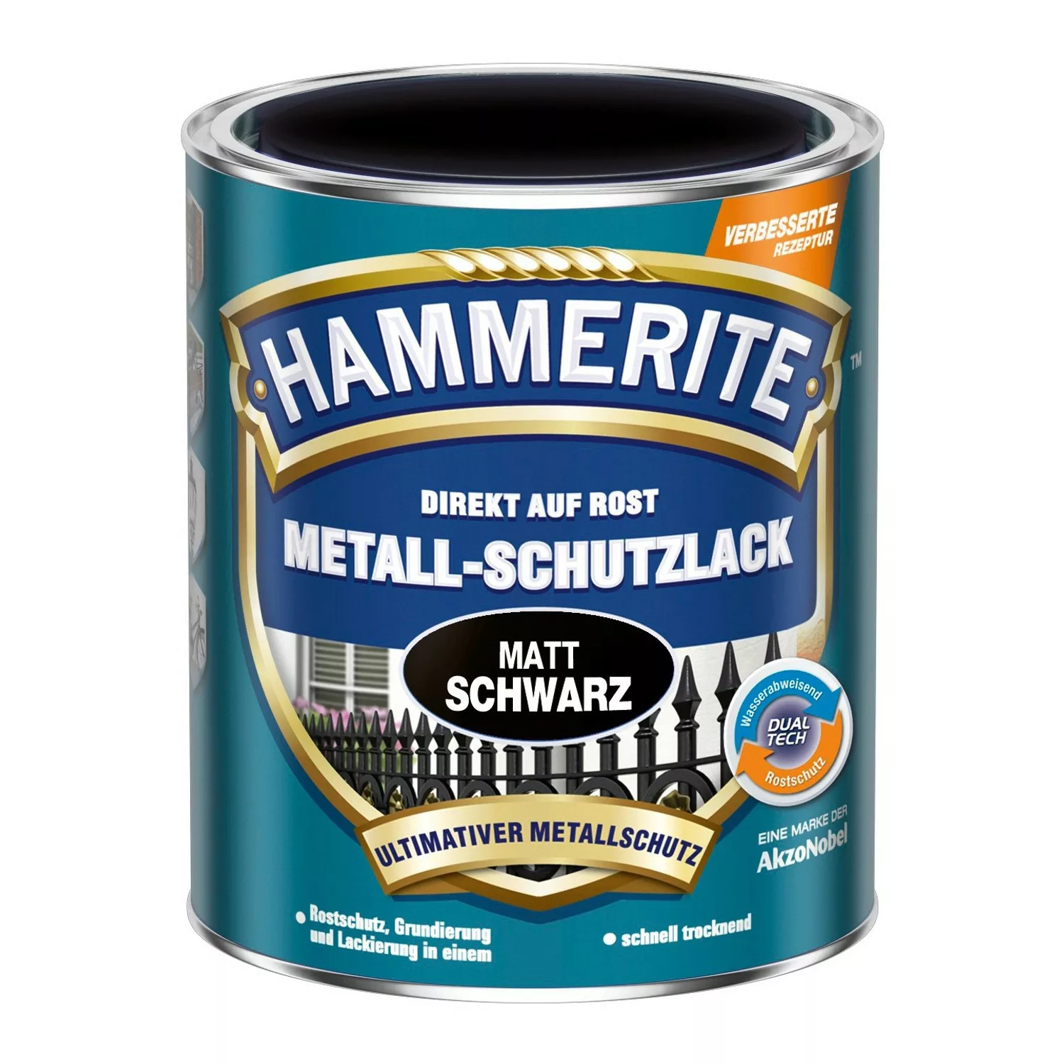 Hammerite Metall-Schutzlack Schwarz matt 2,5 l günstig online kaufen