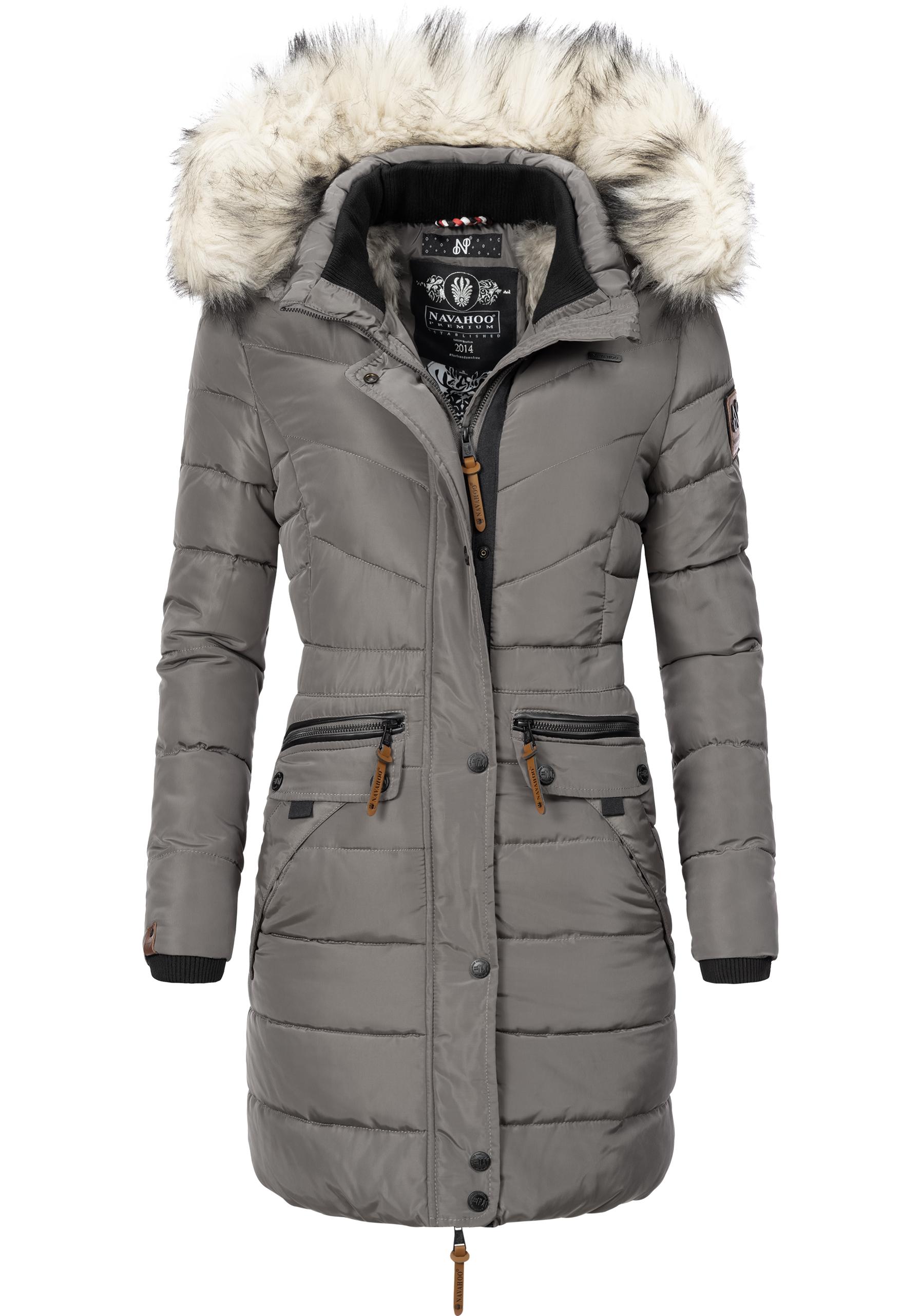 Navahoo Steppmantel "Paula", stylischer Winter Parka m. edlem Fellimitat günstig online kaufen