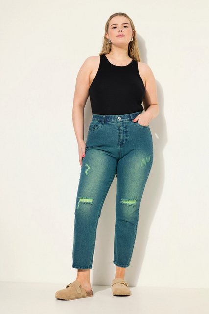 Studio Untold Regular-fit-Jeans Mom-Jeans Wide Legs Neon destroyed 5-Pocket günstig online kaufen