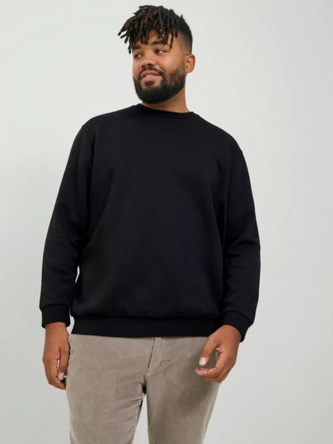 Jack & Jones PlusSize Sweatshirt JJEBRADLEY SWEAT CREW NOOS PLS mit Rippbün günstig online kaufen