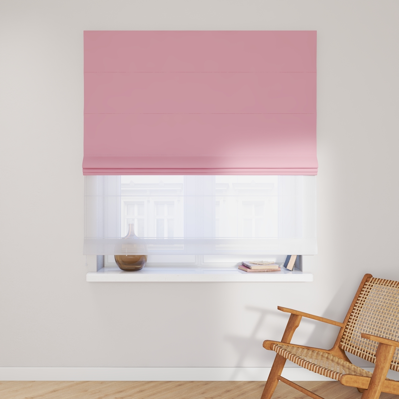 Dekoria Doppelraffrollo Duo, rosa, 120 x 160 cm günstig online kaufen