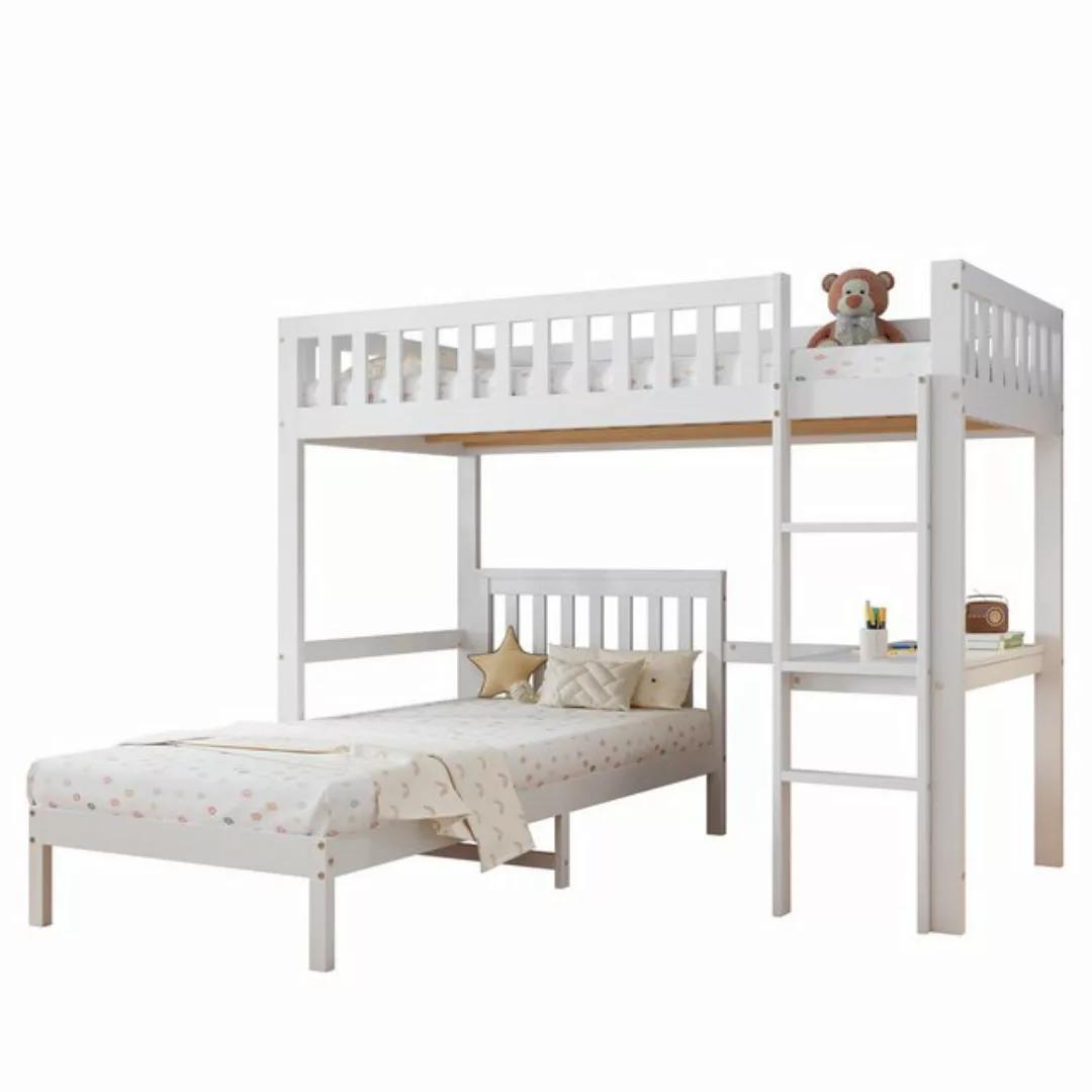 OKWISH Etagenbett Jugendbett Kinderbett Holzbett Funktionsbett Stauraumbett günstig online kaufen