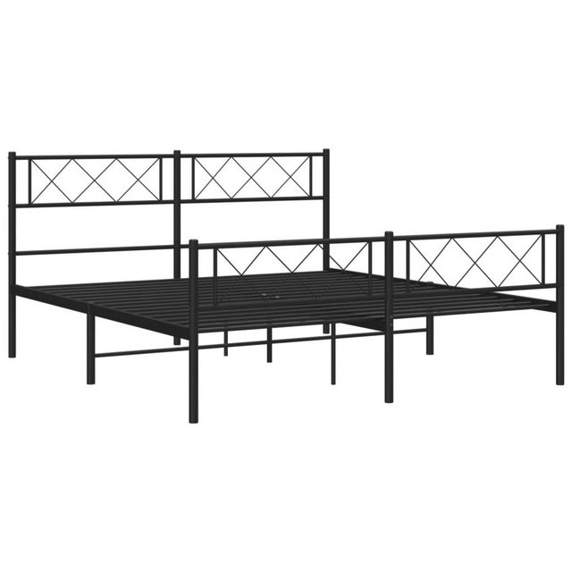 vidaXL Bettgestell Bettrahmen mit Kopf- und Fußteil Metall Weiß 140x190 cm günstig online kaufen