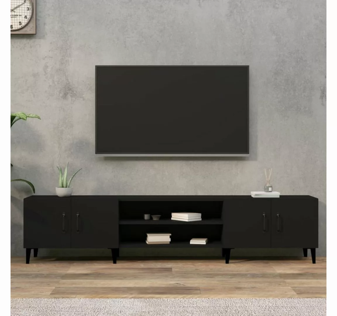 furnicato TV-Schrank Schwarz 180x31,5x40 cm Holzwerkstoff günstig online kaufen