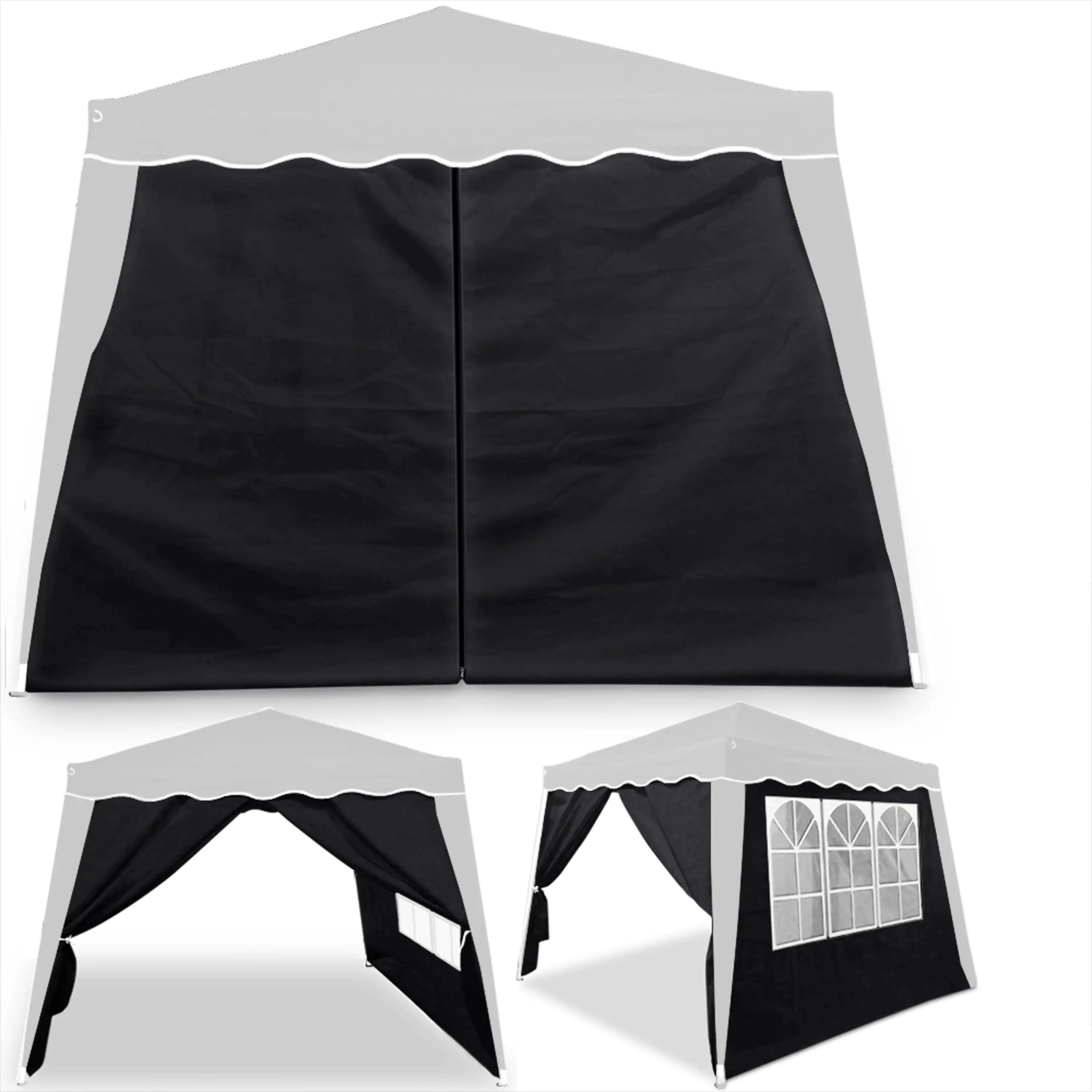 Seitenwand Faltpavillon Capri 2er-Set Schwarz 3x3m günstig online kaufen