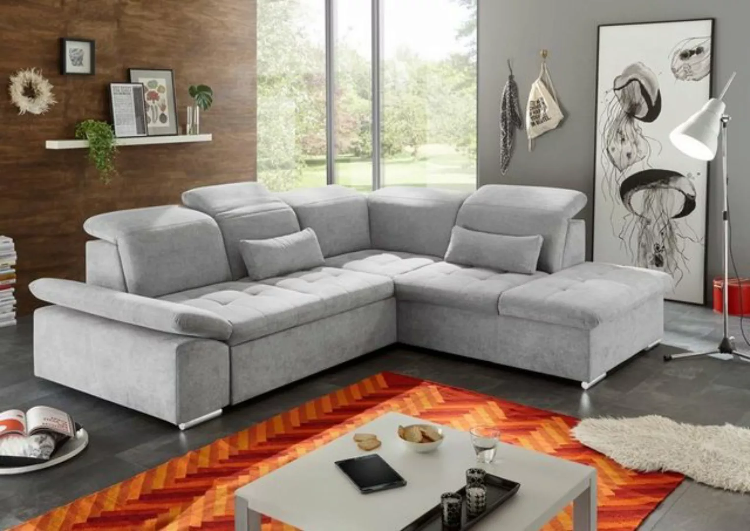 ED EXCITING DESIGN Ecksofa, Wayne Ecksofa 276x240 cm Couch Eckcouch Sofa Si günstig online kaufen