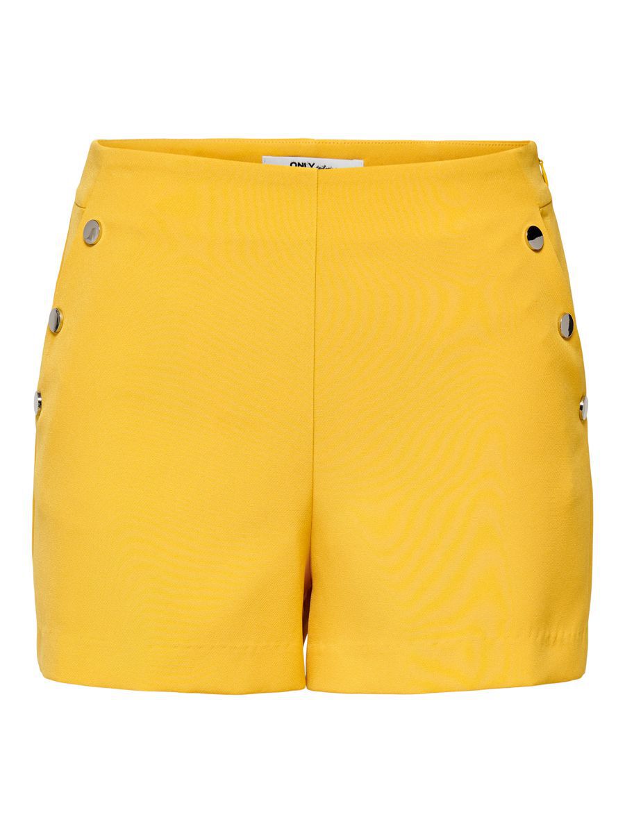 ONLY Kurze Geknöpfte High Waist Shorts Damen Gelb günstig online kaufen