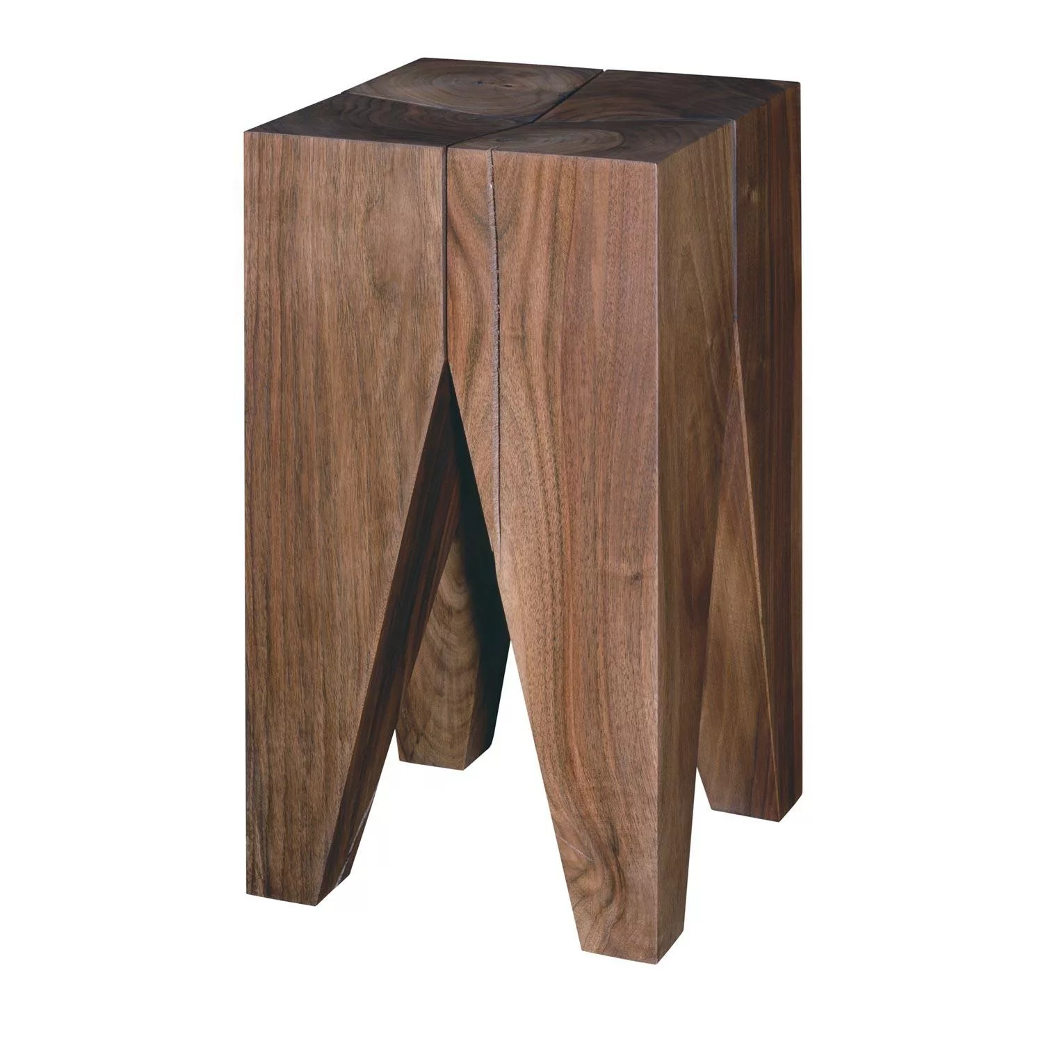 e15 - ST04 Backenzahn Hocker - nussbaum geölt/27x27x47cm/mit Sitzmulde günstig online kaufen