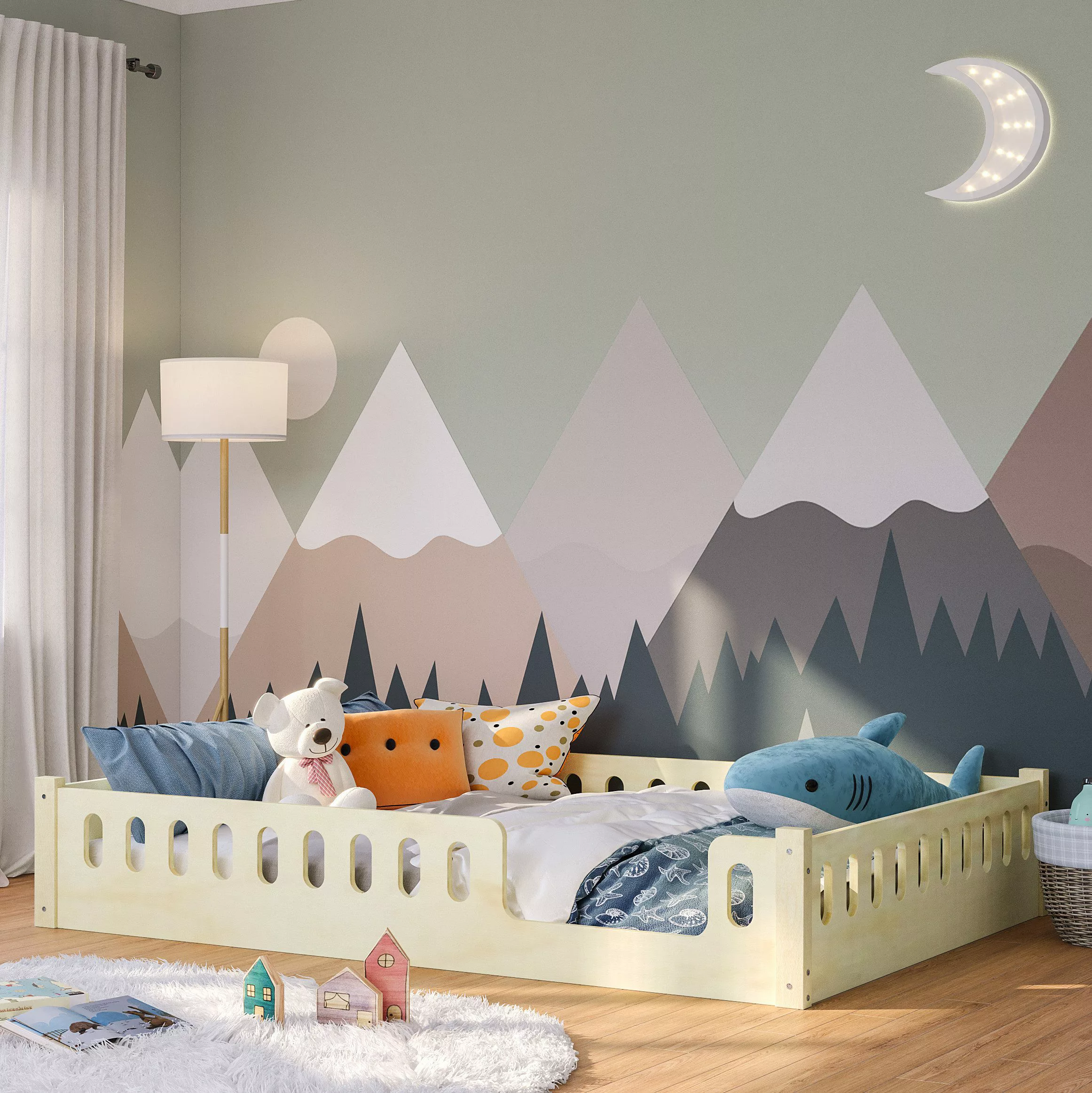 Bellabino Kinderbett Miera (Bodenbett 140x200 cm, günstig online kaufen