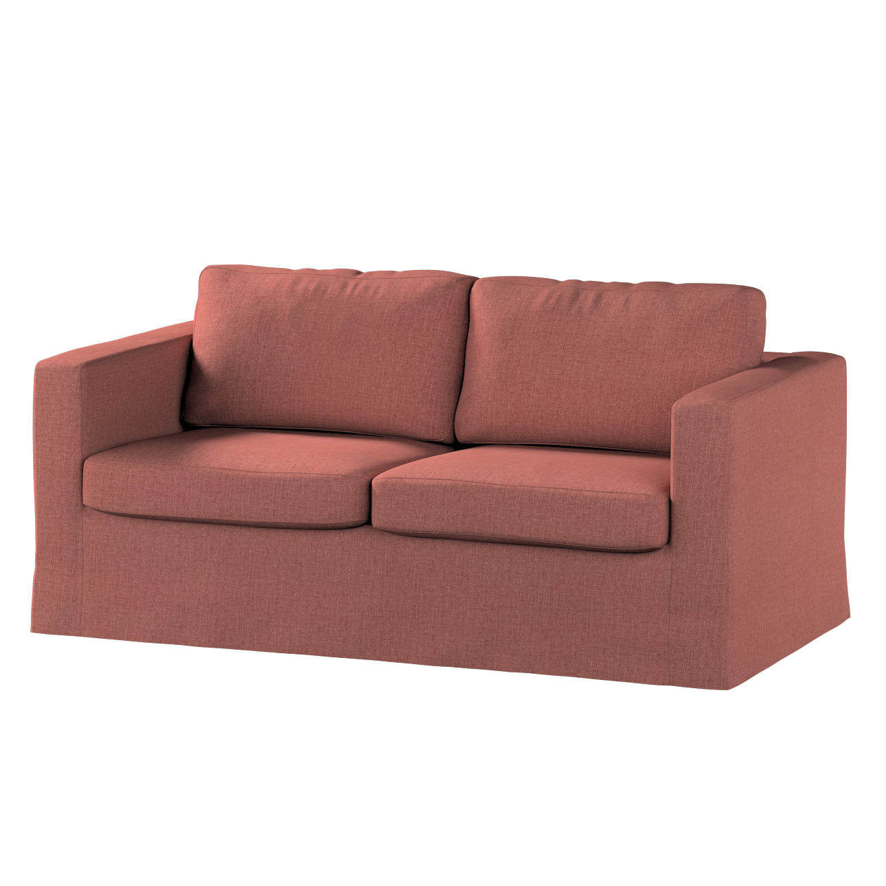 Bezug für Karlstad 2-Sitzer Sofa nicht ausklappbar, lang, cognac braun, Sof günstig online kaufen