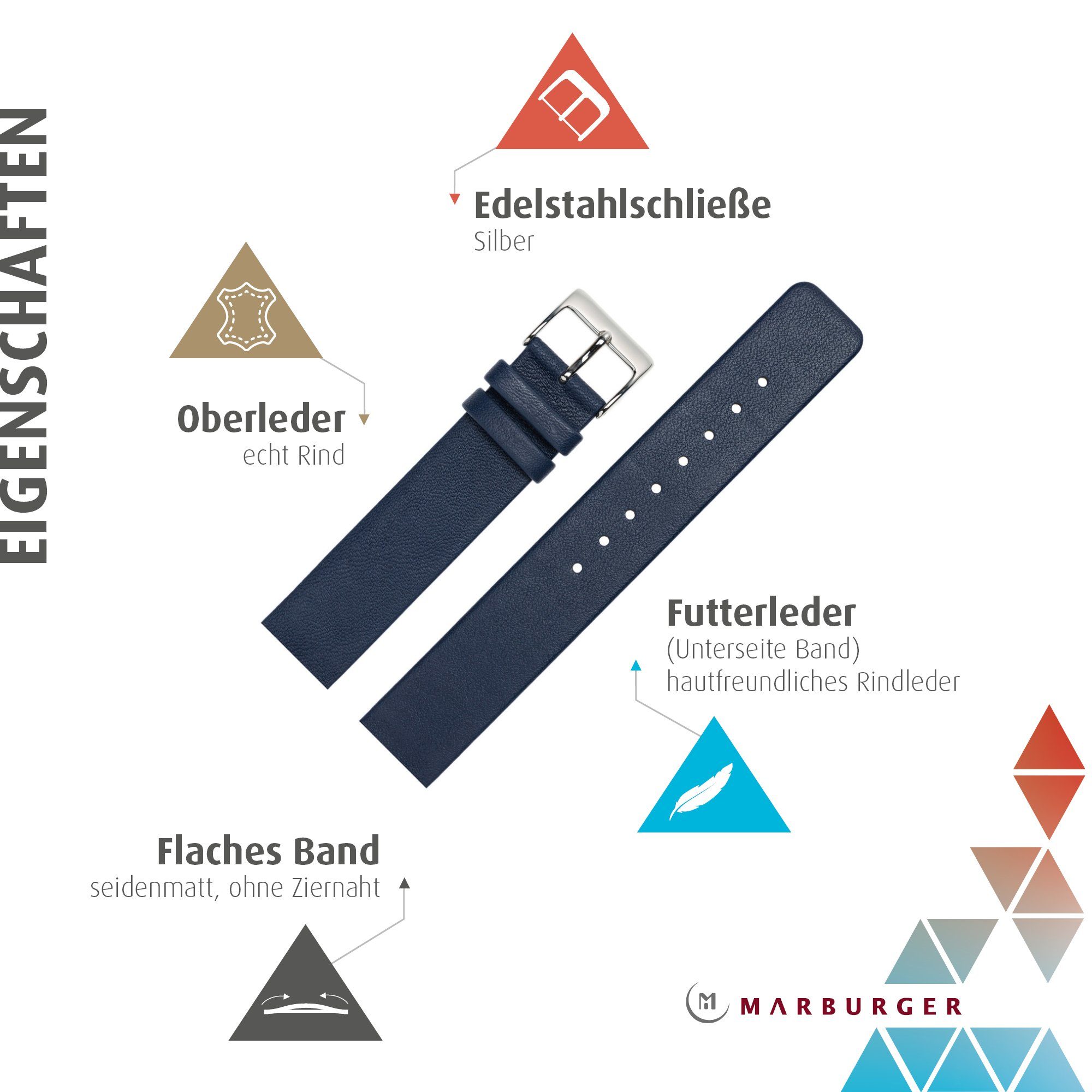 MARBURGER Uhrenarmband 20mm Leder passend für günstig online kaufen
