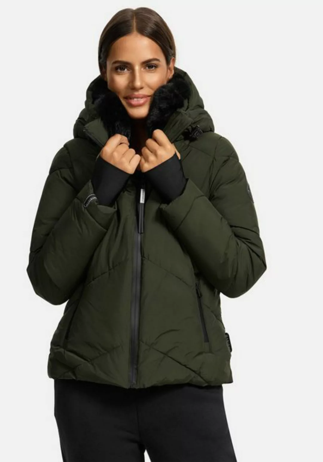 Marikoo Winterjacke Simaraa mit abnehmbarem Kunstfellkragen günstig online kaufen