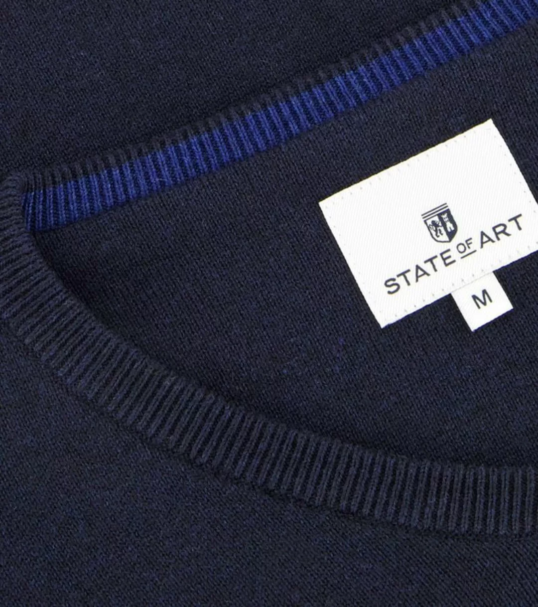State Of Art Pullover mit V-Ausschnitt Navy - Größe L günstig online kaufen