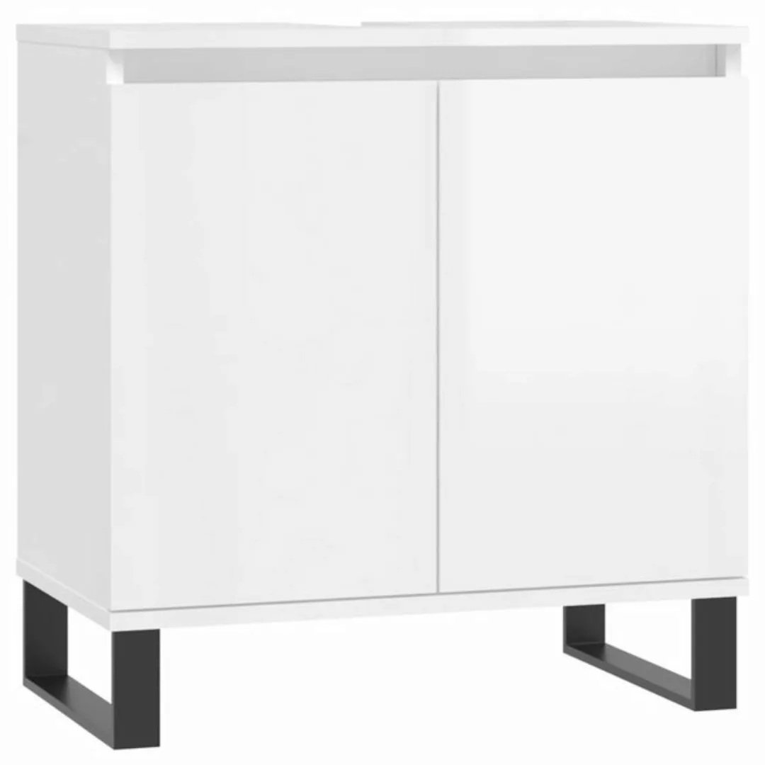 vidaXL Badezimmerspiegelschrank Badschrank Hochglanz-Weiß 58x33x60 cm Holzw günstig online kaufen